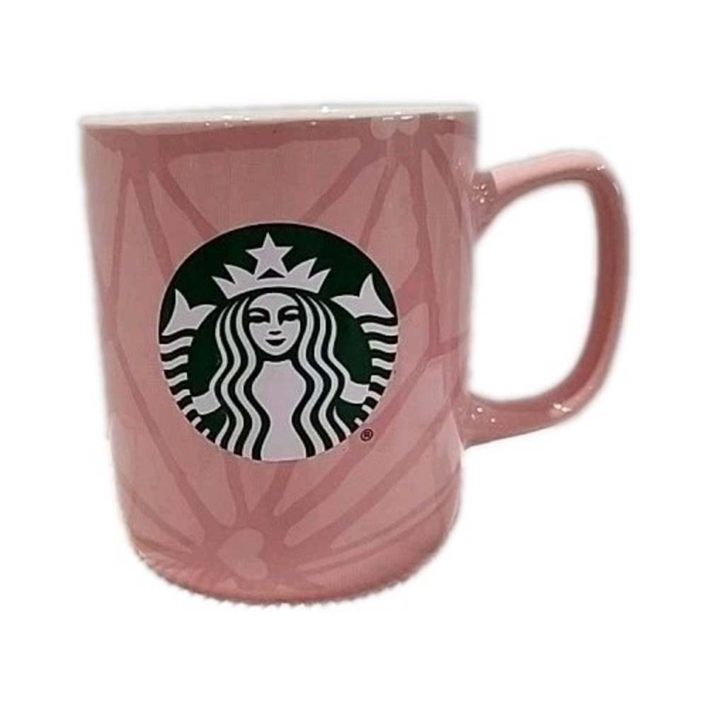 Starbucks 2021 Pink Geometric Siren Logo Ceramic Coffee Mug 15oz Cup